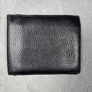 Mark Cross Black Pebbled Leather Bifold Wallet Made in Italy Mens
